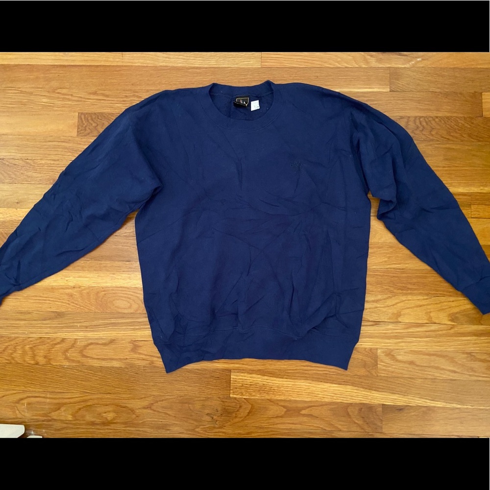 blue crew neck